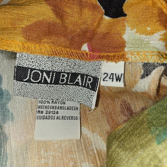 VTG Joni Blair Dress Size 24 XL Floral Maxi Long Button Sleeveless Rayon - Picture 9 of 9